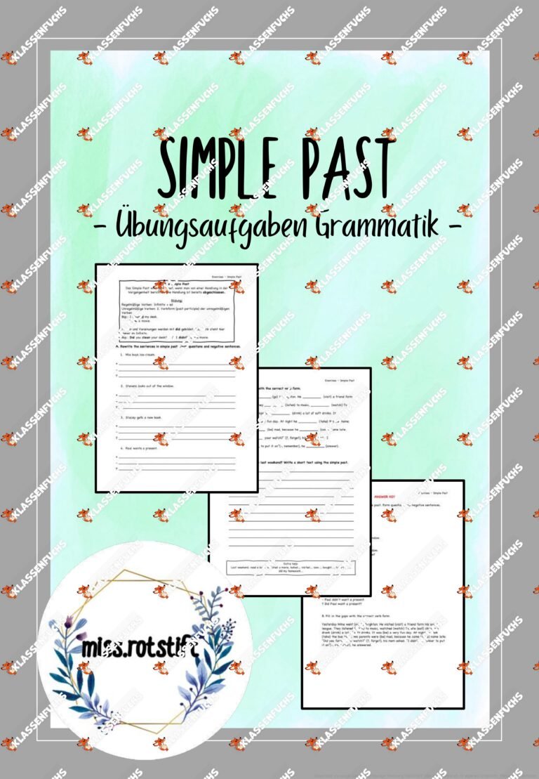 Simple Past – Übungsaufgaben – Grammatik – Anwendung